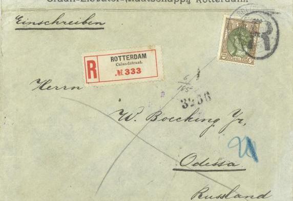 Voorzijde envelop met uitnodiging, gestuurd aan Willem Boecking in 1918.