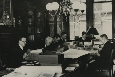 Interieurfoto van de studiezaal in 1941