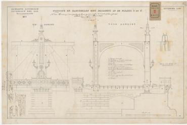 Tekeningen van de bovenbouw van de Willemsbrug
