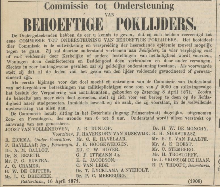 Aankondiging van de oprichting en werkzaamheden van de Commissie.