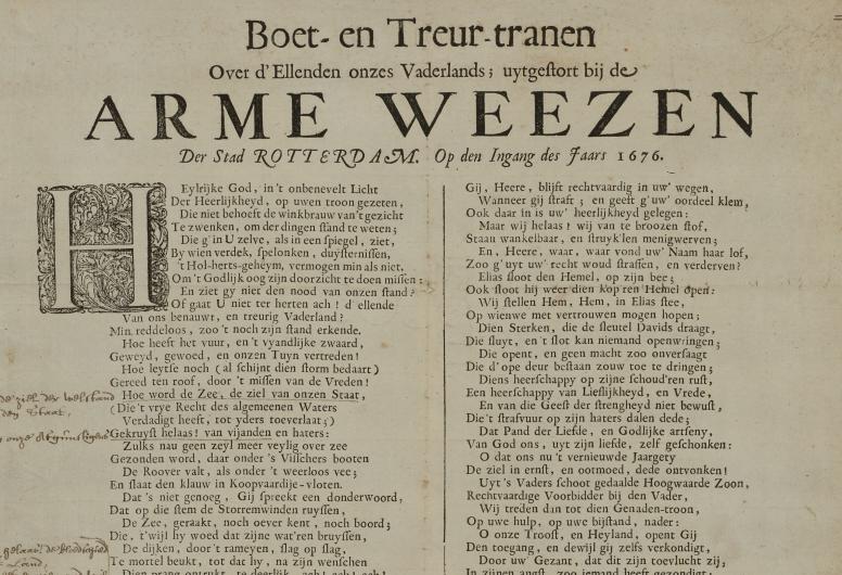 Nieuwjaarswensen van het Burgerweeshuis uit 1676. Collectie 3020, 1676-1