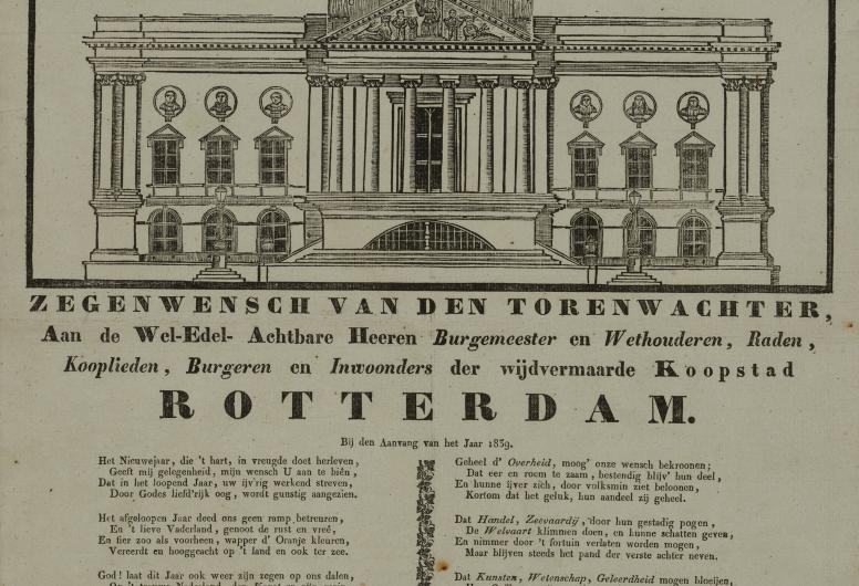Zegenwensen van de Torenwachter van Rotterdam bij aanvang van het jaar 1859