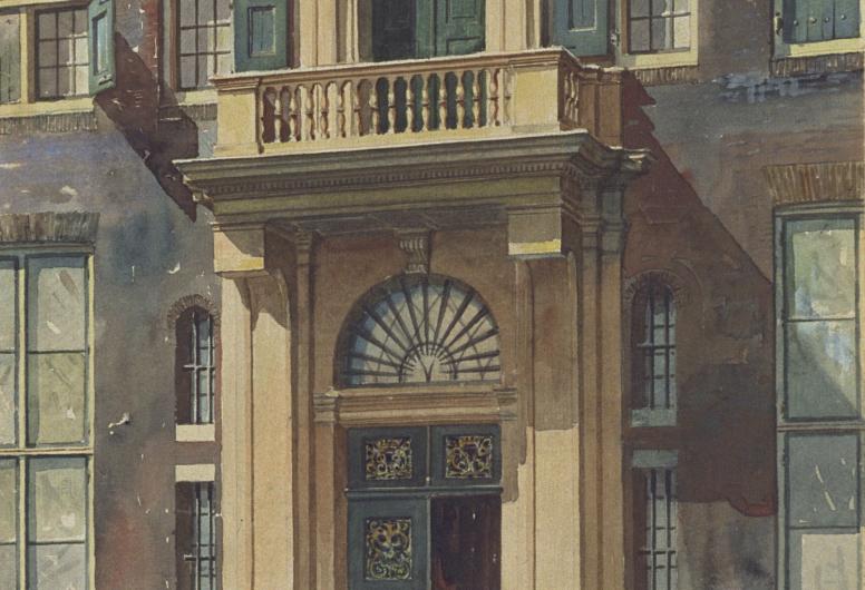 Het Oost-Indisch Huis aan de Boompjes nummer 90. Vanaf begin 19e eeuw het Vrij Entrepôt van de Gemeente Rotterdam. Door J. Verheul Dzn., 1934