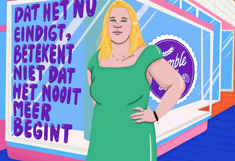 Tekening van een vrouw genaamd Saskia, 2024. Door Sioe Jeng Tsao