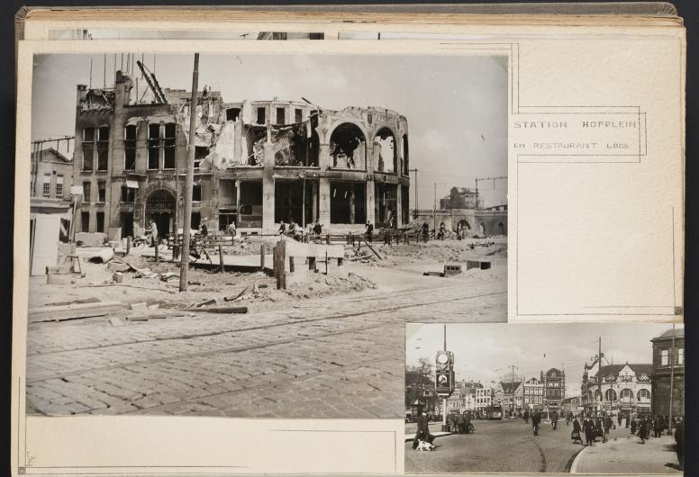 albumpagina met puinfoto