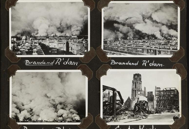 albumblad brandend Rotterdam