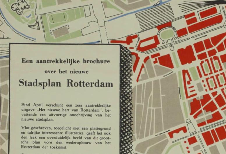 Tekst bij de folder Stadsplan Rotterdam