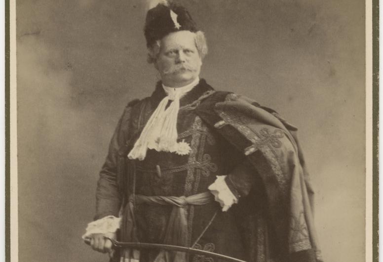 Carte de visite van een Rotterdamse toneelspeler 