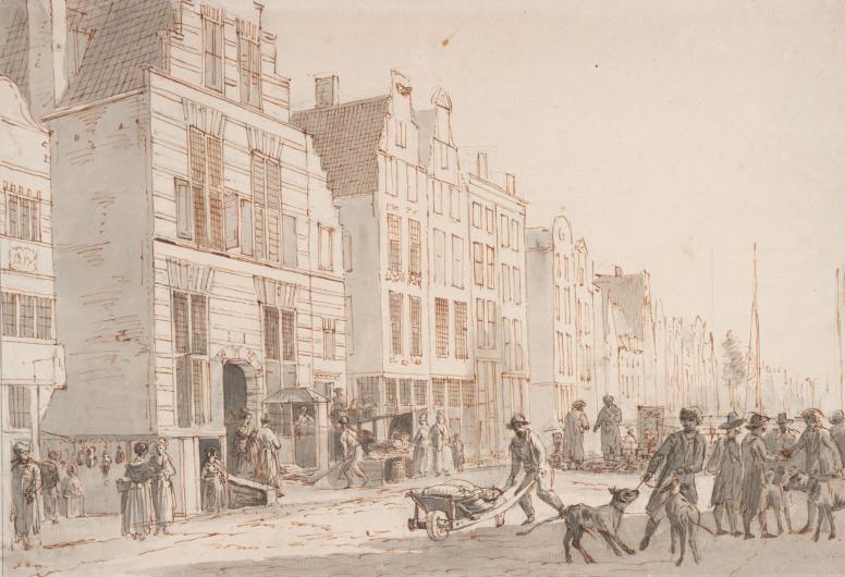 Het pand van de Vleeschhal, eind 18e eeuw.